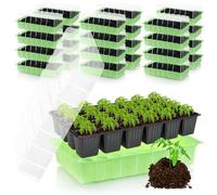 com-four® 24x Mini Serre d'intérieur avec Couvercle, Kit de Culture | Jardinière pour légumes - herbes et fleurs - Germination pour rebord de fenêtre et balcon