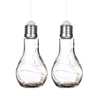 com-four® 2x ampoule déco avec chaîne lumineuse à LED pour suspendre
