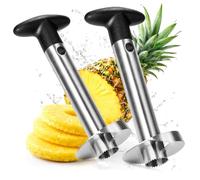 COM-FOUR® 2x coupe-ananas 3 en 1, épluche-ananas en acier inoxydable | va au lave-vaisselle - vide-ananas - vide-ananas avec lame tranchante