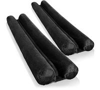 COM-FOUR® 2X Coupe-Vent pour la Porte - Joint Bas de Porte en Microfibre - Coupe-Vent avec Double Joint - Protection Contre Les Courants d'air et Le Bruit (02 pièces - Noir)