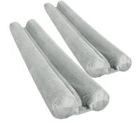 COM-FOUR® 2X Coupe-Vent pour la Porte - Joint Bas de Porte en Microfibre - Coupe-Vent avec Double Joint - Protection Contre Les Courants d'air et Le Bruit (02 Stück - Grau)
