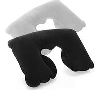 com-four® 2X Coussins de Voyage Gonflables | Coussins ergonomiques pour la nuque, idéals en avion, voiture et train, confortables et faciles à gonfler