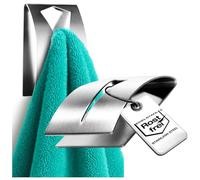 com-four® 2X Crochets Porte-Serviettes Autocollants - Porte-Serviettes en Acier Inoxydable 304 - Pince Porte-Serviettes sans perçage pour Salle de Bain et Cuisine