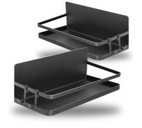 com-four® 2x Étagère magnétique pour réfrigérateur - Étagère suspendue avec 2 crochets chacun - Étagère de cuisine magnétique pour épices et autres