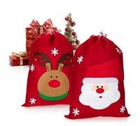 com-four® 2x Grand Sac Cadeau XL à Motifs de Noël, Hotte à Remplir, Poche Décorative pour Fêtes [Sélection Variable]