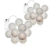 com-four® 2x guirlandes lumineuses LED boule, éclairage avec 10 LED | décoration pour Noël - anniversaires - mariages ou fêtes