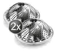 com-four® 2X Insert Vapeur en Acier Inoxydable pour casseroles | panier vapeur réglable Ø 14-23 cm - pliable - compatible lave vaisselle
