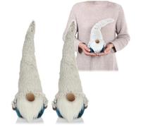 com-four® 2X Nains de Noël Premium pour décorations de Noël | Figurine scandinave comme objet de décoration - Nain suédois debout comme décoration de table - Père Noël avec corps