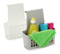 com-four® 2x panier suspendu, boîte de rangement en plastique stable