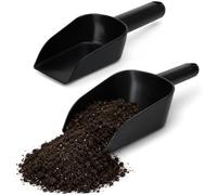 com-four® 2X Pelles Universelles en Plastique 23/26,5 cm, Noire | Pelles robustes pour granulés, sable, gravillons, terre et petites pièces, idéales pour remplir et transvaser
