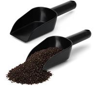 com-four® 2X Pelles Universelles en Plastique 23 cm, Noire | Pelles robustes pour granulés, sable, gravillons, terre et petites pièces, idéales pour remplir et transvaser