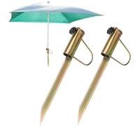 com-four® 2X Porte-Parasol en Acier - Douille de Sol pour Le Jardin - Piquet de pelouse pour parasols - diamètre du mât d'environ 30-42 mm