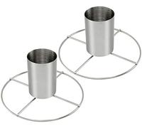 COM-FOUR® 2x Rôtissoire à poulet en acier inoxydable, gril à poulet | rôtissoire à gril pour la cuisson de poulets entiers au four
