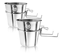 COM-FOUR® 2x Seau à champagne avec support de table | Seau de refroidissement pour vin mousseux - vin et champagne - Élégant refroidisseur à vin en acier inoxydable pour boissons