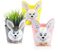 COM-FOUR® 3x Boîte en feutrine - boîte pour pâques - décorer et aussi à offrir - panier en feutrine avec un joli