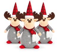 com-four® 3x Figurines Rennes 35 cm, Décoration de Noël Nordique | Ornements hivernaux remplis de sable comme cale-portes, déco de table ou accessoires de fenêtre pour l’Avent