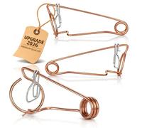 com-four® 3X piège à campagnols - Forme Bavaroise en Fil d'acier cuivré - env. 15,5 x 8 x 5,5 cm - piege a Taupe