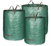 COM-FOUR® 3x Sac de jardin avec poignées de transport, Sac à déchets | Récipient résistant à la déchirure pour les déchets verts