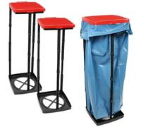com-four® 3X Supports de Sacs poubelles avec Couvercle, Peut être installé | idéal pour la maison - le jardin - l'atelier et le camping - support de sac jaune