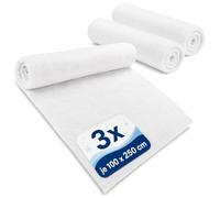com-four® 3X Tapis de Neige pour déco de Noël 250 cm, Neige Artificielle | nappe de ouate polyvalente