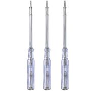 com-four® 3X testeur de Tension VDE - testeur de Phase à Fente avec Tournevis - testeur de Courant Multi-Outil - 19 cm