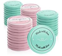 COM-FOUR® 40x Couvercles de rechange pour pots à confiture "Made with Love" | Couvercles à vis pour des pots yaourt ou des pots en verre - TO 82 mm