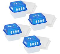 com-four® 4x déshumidificateurs avec 3,2 kilogrammes de granulés de remplacement dans un sac de recharge, déshumidificateur sans électricité (04 pièces - 400g)
