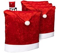 com-four® 4X Housses de Chaise Premium - décoration de Noël pour sièges - Protections au Motif Festif - Couvre-chaises pour Repas et fêtes de Fin d’année