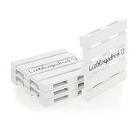 COM-FOUR® 4X sous-Verres en Bois - Mini palettes avec Inscription Favorite Drink comme sous-Verres pour Boissons - sous-Verres en Bois - Accessoires de Cuisine et de Bar