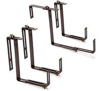 com-four® 4X Support de bac à Fleurs pour parapets et Garde-Corps de Balcon - Fixation Flexible en métal pour bacs à Plantes - réglable dans Les 2 Sens - Pas de perçage