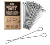 COM-FOUR® 50x Aiguilles à roulade en acier inoxydable, brochettes | brochettes pour barbecue