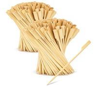 com-four® 600x brochettes en bambou, pics en bois avec large prise | idéals pour buffet - restauration et fête