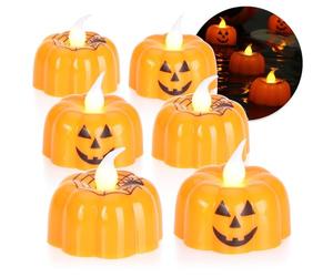 com-four® 6x Bougies chauffe-plat LED Halloween, bougies chauffe-plat