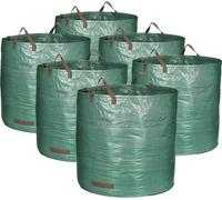 com-four® 6x sac à déchets de jardin XXL - 500L chacun - 150gsm, sac de jardin pliable et stable avec poignées - tonneau pliable indéchirable pour feuilles, déchets verts et déchets de jardin