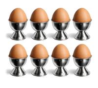 com-four® 8X coquetiers en Acier Inoxydable, Supports à œufs au Style métallique élégant, Set Petit déjeuner Moderne et Intemporel pour Maison hôtel ou Restauration (Couleur Argent - 8 pièces)