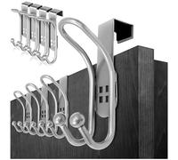 com-four® 8x Patères de Porte, Patères Doubles avec Protection en Mousse | Porte-Serviettes et Vestes en Métal - Patères à Suspendre sans Perçage