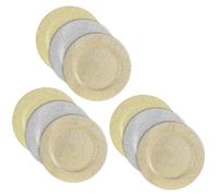 com-four® 9x Assiettes de Présentation Ø 33 cm, Plastique Pailleté | Coloris or, argent et champagne comme sous-assiettes pour mariage, Noël et tables de fête