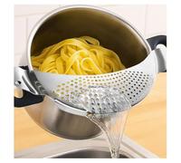 com-four® accessoire égouttoir pour casserole, tamis demi lune en acier | adapté aux bols - poêles et marmites 24 cm - compatible lave vaisselle
