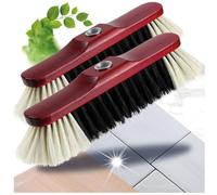 COM-FOUR® Balai de Chambre 2X sans Manche avec Filetage - Balai Maison avec mélange de CRIN de Cheval - Balai en CRIN de Cheval en Bois de hêtre - env.30 cm