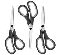 COM-FOUR® Ciseaux 3x - grands ciseaux de cuisine avec prise confortable - ciseaux de bricolage en acier inoxydable - ciseaux de ménage pour papier, carton et tissu - ciseaux de tailleur