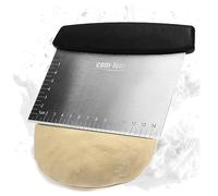 COM-FOUR Coupe-pâte rectangulaire en acier inoxydable avec poignée en plastique (1 pièce, argenté, carré)