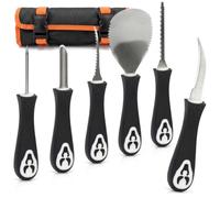 com-four® Ensemble de Sculpture de citrouilles 6 pièces pour Halloween - Outils de Coupe pour évider Les citrouilles (Outil de Sculpture - 006 pièces Noir)