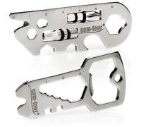 COM-FOUR® Ensemble d'outils multifonctions 2 pièces - outil fonctionnel en acier inoxydable avec 22 fonctions - outil vec décapsuleur pour le camping, la randonnée
