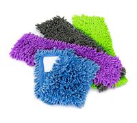 COM-FOUR® Housse de rechange 4x pour essuie-sol - housse d'essuie-glace en microfibre chenille pour un nettoyage en profondeur de votre espace de vie (04 pièces - bleu/gris/violet/vert)