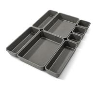 com-four® Jeu de 8 boîtes de rangement - organisateur de tiroirs en 3 tailles - boîte de rangement pour tiroir, étagère et armoire