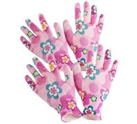 com-four® Lot de 2 Gants de Jardinage et de Travail Haut de Gamme en Taille 8 (M), Gants de Protection pour Femmes, Gants de Travail avec revêtement en Caoutchouc