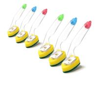 com-four® Lot de 6 brosses avec réservoir de Liquide Vaisselle, Brosse de Cuisine avec tête en Mousse pour Vaisselle, casseroles et poêles [sélection Variable] (6 pièces - Couleurs Assorties)
