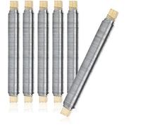 com-four® Lot de 6 Fils d'emballage de Fleurs - Fil de Reliure galvanisé - enroulé sur Un bâton en Bois - épaisseur (Galvanisé - 06 pièces)