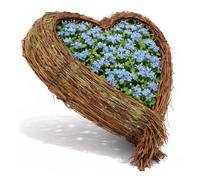 com-four® Panier en Osier en Forme de cœur avec Film intérieur, jardinière décorative ou Cache Pot Naturel