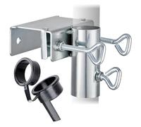 COM-Four® Porte-Parasol en Acier galvanisé - Fixation de Parasol réglable pour Balustrade de Balcon avec 2 Manchons adaptateurs - Support de Parasol Solide pour Parasol de Balcon